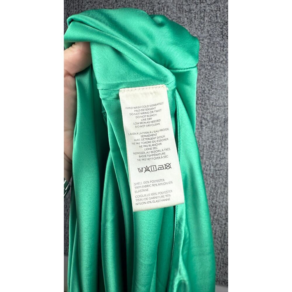 Free People Cooper Maxi Dress Size 10 Green Satin and Lace Short Sleeved - Picture 9 of 10